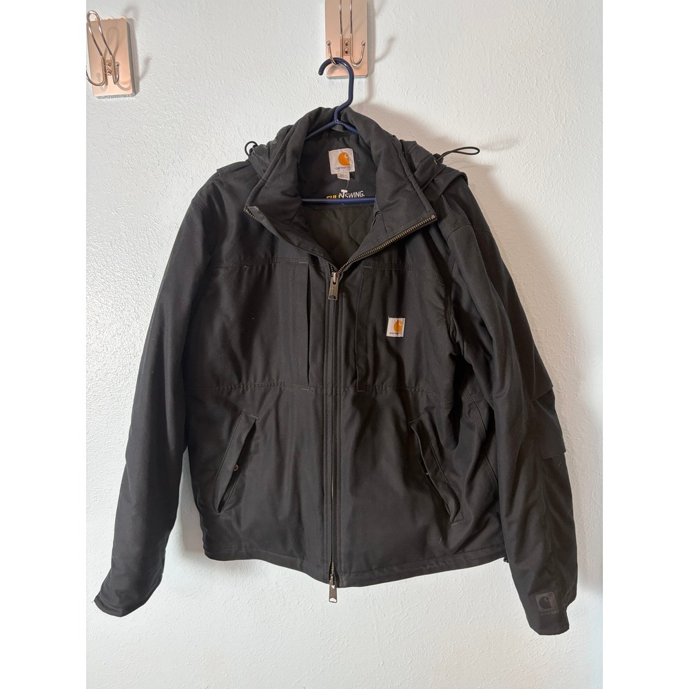 Carhartt Full Swing Cryder Jacket Mens Large Black Quick Duck Insulated 102207